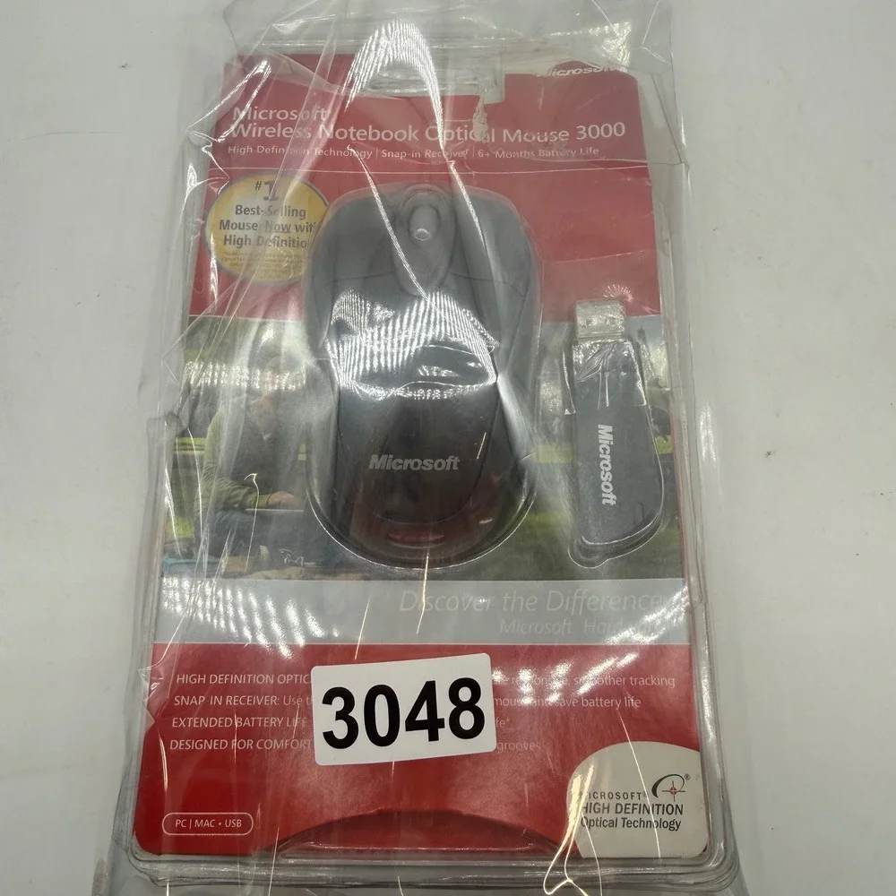 Microsoft Wireless Notebook Optical Mouse 3000 Black USB Receiver with dongle‎